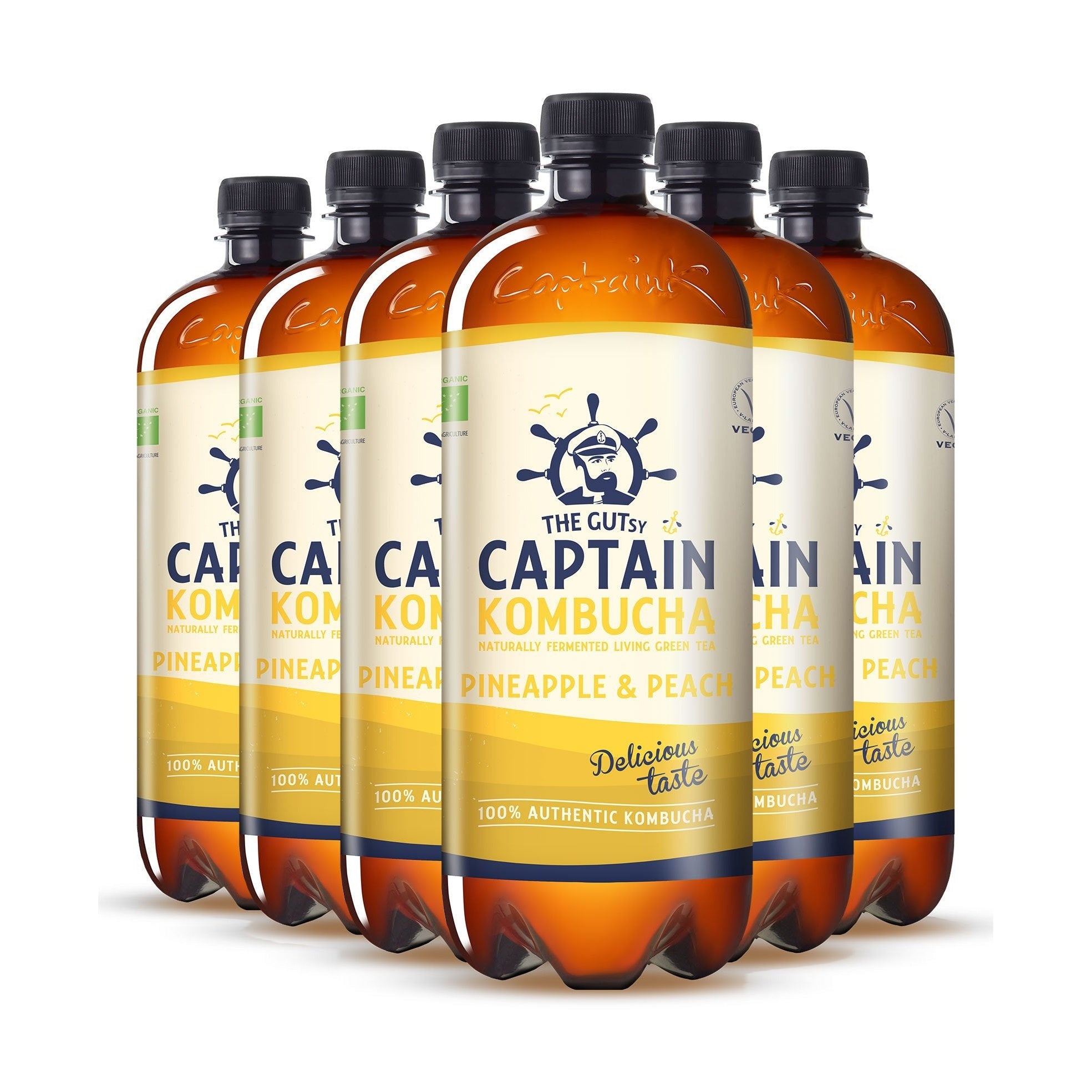 GUTsy Captain Kombucha - Ananás a broskyňa 6 x 1L