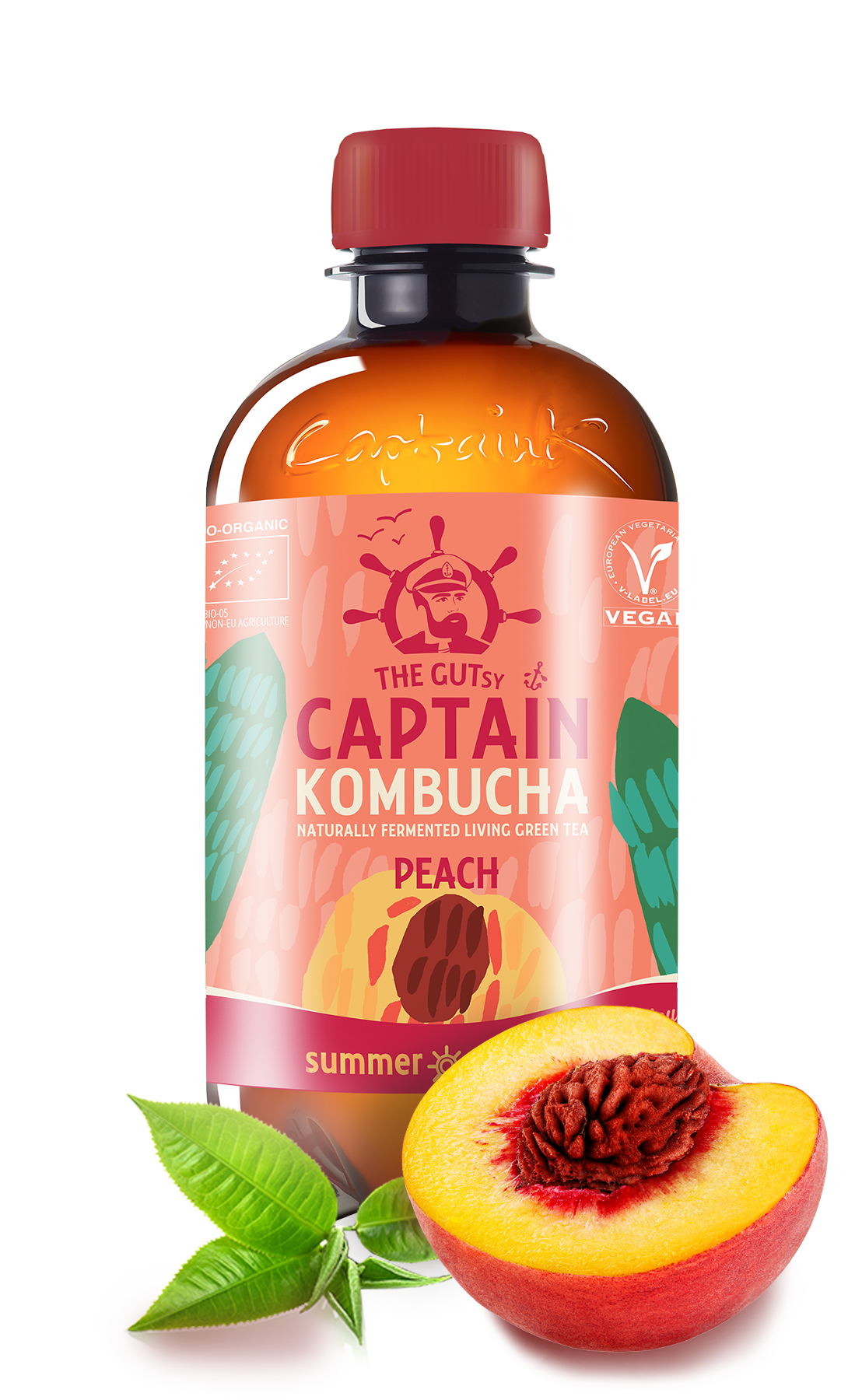 GUTsy Captain Kombucha - Letný broskyňový 12 x 400ml