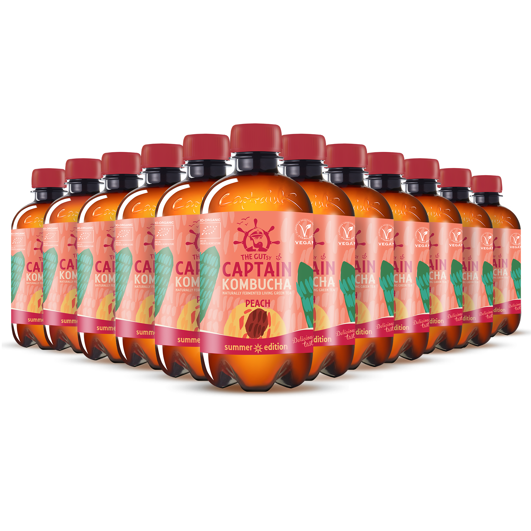 GUTsy Captain Kombucha - Letný broskyňový 12 x 400ml