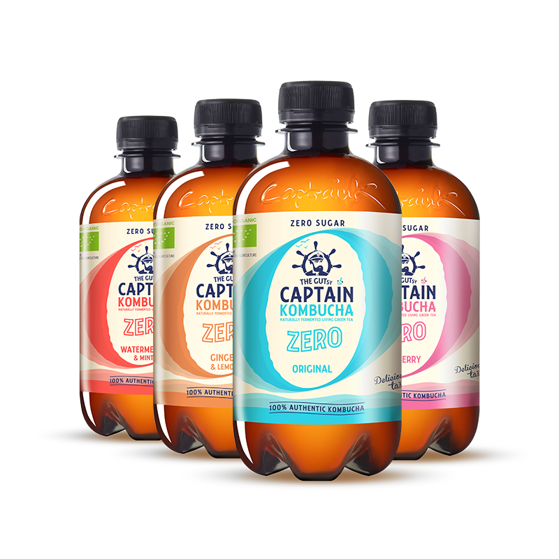 GUTsy Captain Kombucha Zero - Skúšobný balíček 4 x 400ml