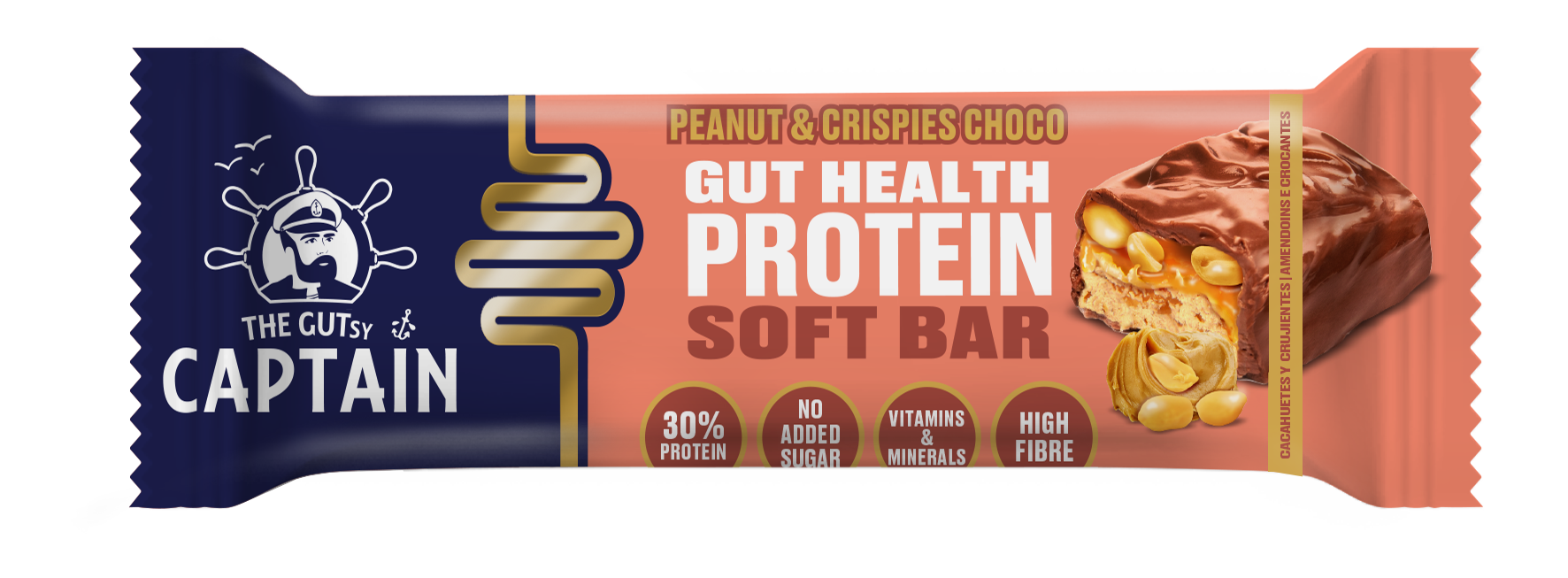 Gutsy Captain Zmes proteínových mäkkých tyčiniek pre zdravie čriev - 6 x 50g