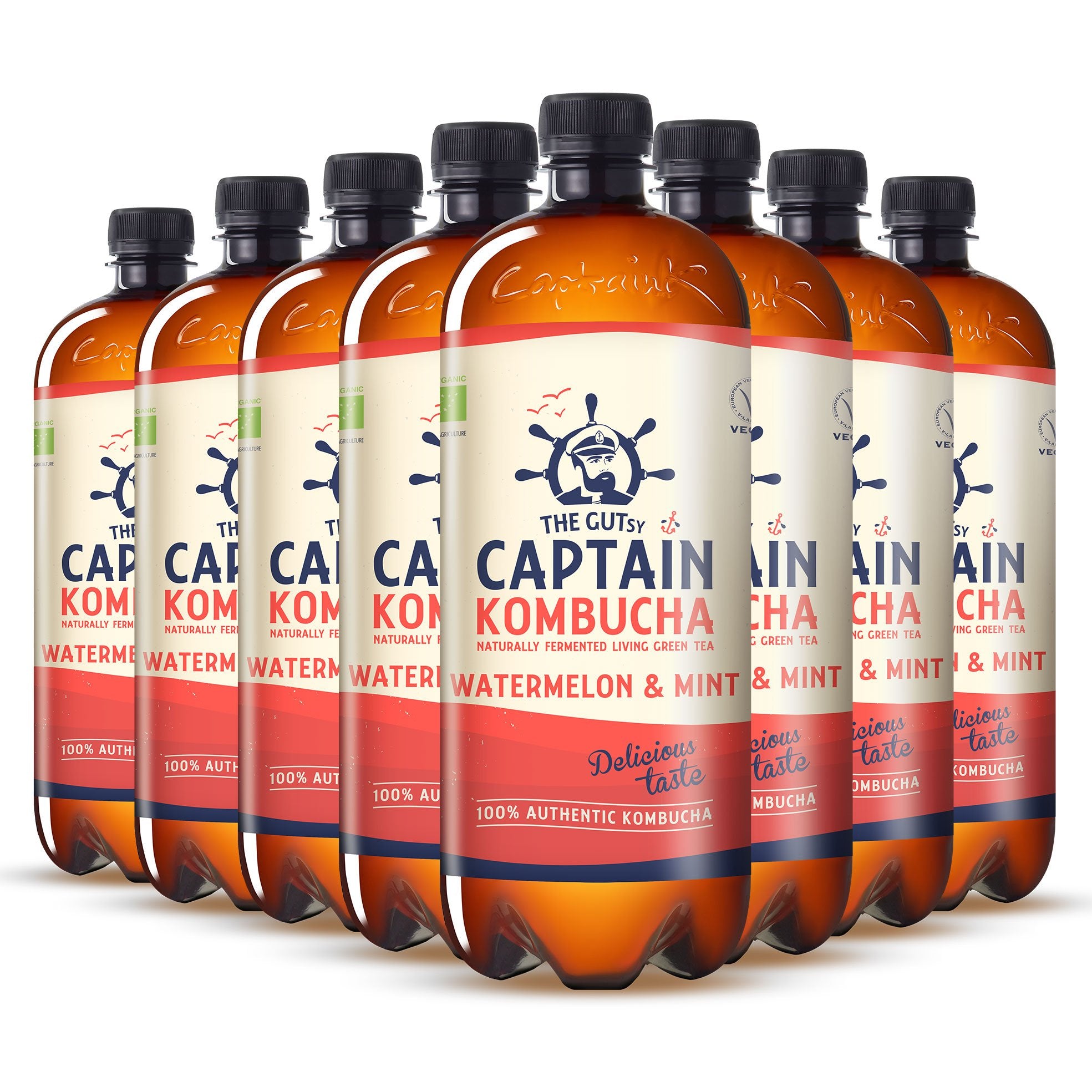 GUTsy Captain Kombucha - Vodný melón a mäta 8 x 1L